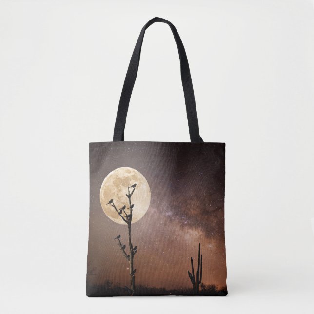 Wüsten | Saguaro Kaktus mit Vögeln in der Wüste Tasche (Vorderseite)