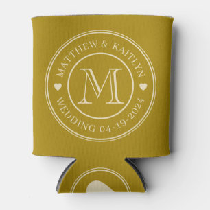 Wüsten-Salbei-Hochzeits-Monogramm-Herz im Stil der Dosenkühler