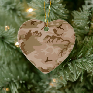 Wüsten-Sand-Tarn-Herz-Ornament Keramik Ornament