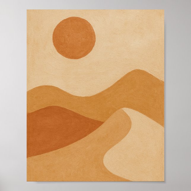 Wüsten-Sonnen-Minimal Poster (Vorne)