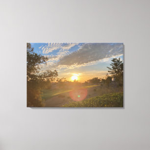 Wüsten-Sonnenaufgang über dem Golfplatz von Las Ve Leinwanddruck