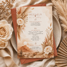 Wüsten-Sonnenuntergang-Boho-Hochzeits-Details-Kart RSVP Karte