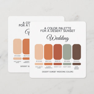 Wüsten-Sonnenuntergang-Boho-Hochzeitsfarbpalette K Einladung