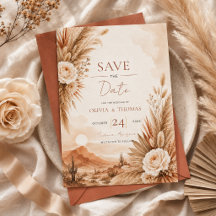 Wüsten-Sonnenuntergang Boho Save the Date