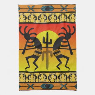 Wüsten-Sonnenuntergang Kokopelli Südwesten Handtuch