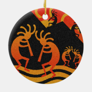 Wüsten-Sonnenuntergang Kokopelli Südwesten Keramikornament