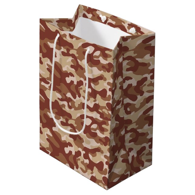 Wüsten-Tarn-Camo Mittlere Geschenktüte (Vorderseite Schrägansicht)