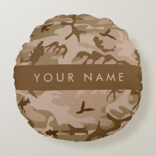 Wüsten-Tarnmuster, Ihr Name, Personalisieren Rundes Kissen