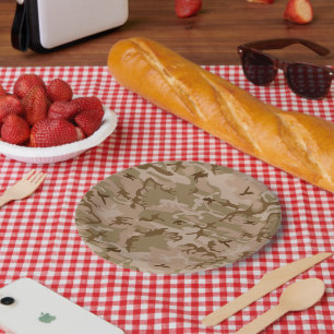 Wüsten-Tarnmuster, Militär-Muster, Armee Pappteller