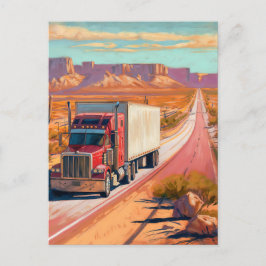 Wüsten-Trucking - Malerische Fahrzeugkunst Postkarte