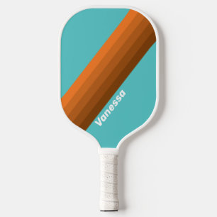 Wüsten-Türkis-Streifen mit Namen Pickleball Schläger