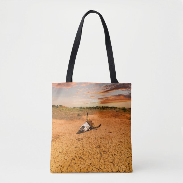 Wüsten | Wüste mit Kuhschädel Tasche (Vorderseite)