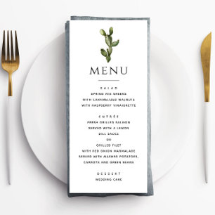 Wüstenaktuskaktus Elegant Boho Wedding Menükarte