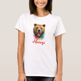 Wüstenbär Aquarell Spritzer + Zitat "Immer" T-Shirt