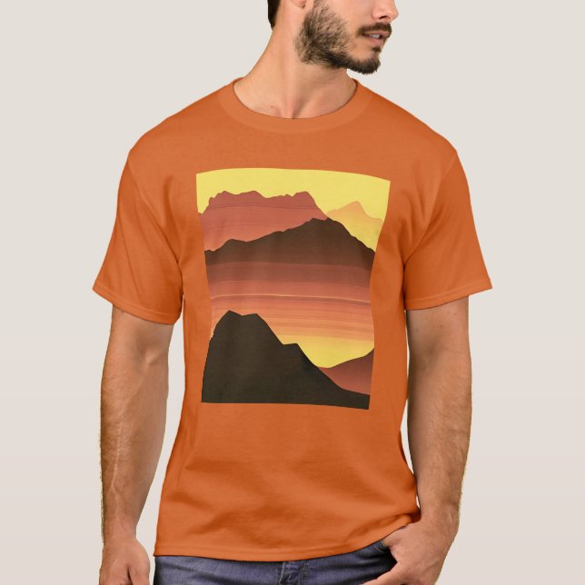 Wüstenberg Sunset Orange und Brown T-Shirt (Vorderseite)