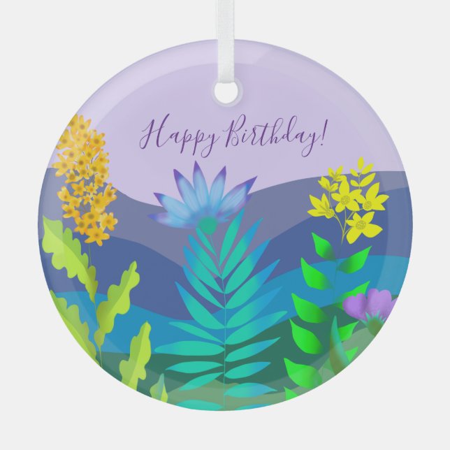 Wüstenblumen Ornament Aus Glas (Vorderseite)