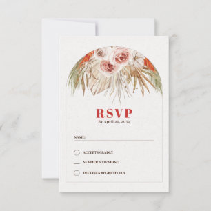 Wüstenblumenbogen boho earth tönt RSVP-Karte RSVP Karte