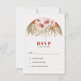 Wüstenblumenbogen Boho Erdtöne RSVP Karte