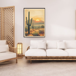Wüstenblüte – Vintage-Arizona-Reise Poster