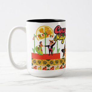 Wüstenblüten-Fiesta schwarz & weiß Zweifarbige Tasse