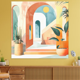 Wüstenbögen - Moderne Abstrakte Architektur Leinwanddruck