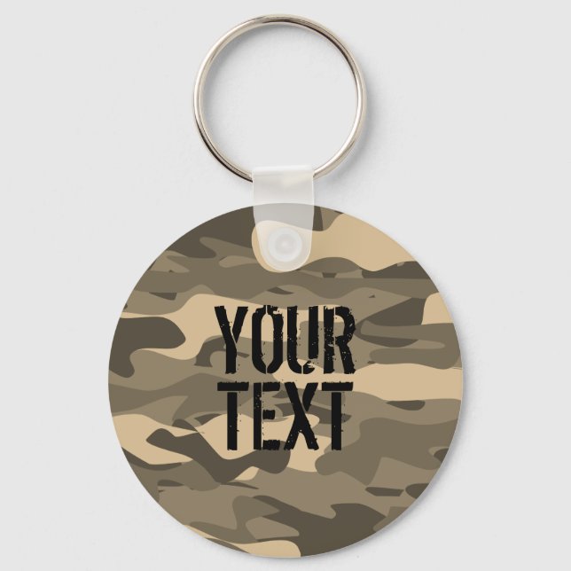 Wüstenbraun-Camouflage-Armee Tarnung personalisier Schlüsselanhänger (Vorderseite)