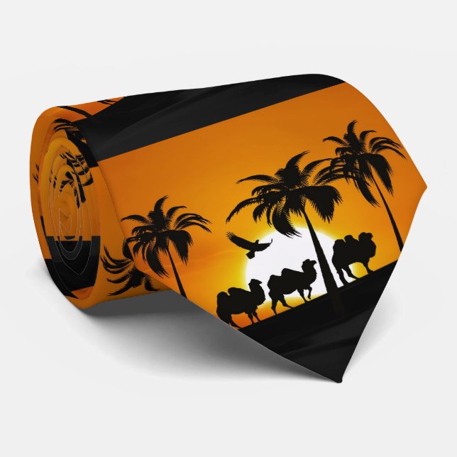 WüstenCamels bei Sonnenuntergang Krawatte (Gerollt)