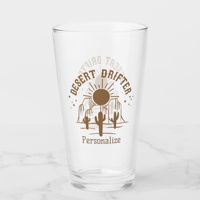 Wüstendrifter Südwestkaktus Personalisiert Glas (Vorderseite)
