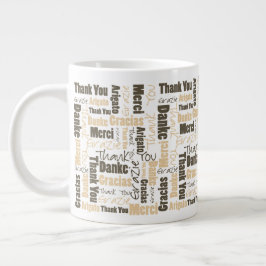 Wüstenfarbe Mehrsprachig Vielen Dank Word Cloud Ta Jumbo-Tasse