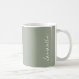 Wüstenfläche Graue grüne Solid-Farbe Personalisier Kaffeetasse
