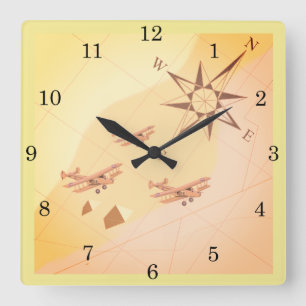 Wüstenfliegenuhr der 1920er Jahre Quadratische Wanduhr