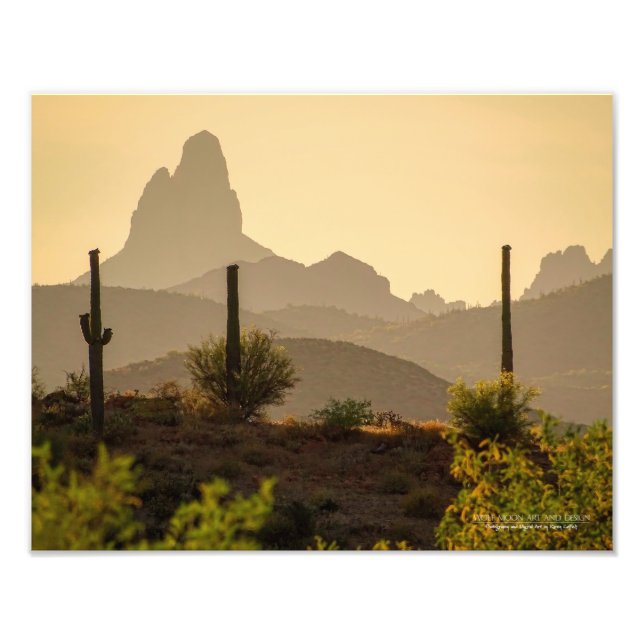 Wüstengebirge im Südwesten Weaver's Needle Arizona Fotodruck (Vorne)