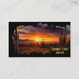 Wüstengebirge Sunset Arizona Visitenkarte