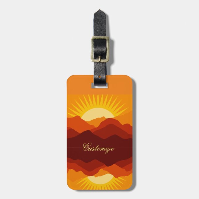 Wüstengebirge Sunset Thunder_Cove Gepäckanhänger (Vorderseite vertikal)