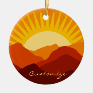 Wüstengebirge Sunset Thunder_Cove Keramik Ornament