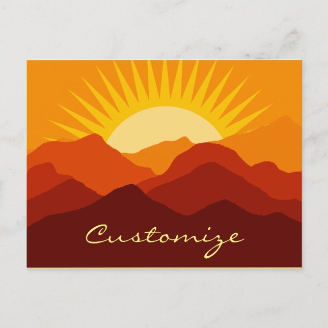 Wüstengebirge Sunset Thunder_Cove Postkarte (Vorderseite)