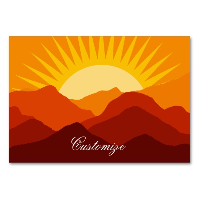 Wüstengebirge Sunset Thunder_Cove Tischnummer (Vorderseite)