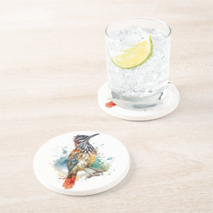 Wüstengeist, Roadrunner in Wasserfarbe Getränkeuntersetzer