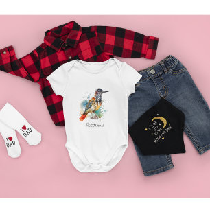 Wüstengeist, Roadrunner in Wasserfarbe, kundenspez Baby Strampler