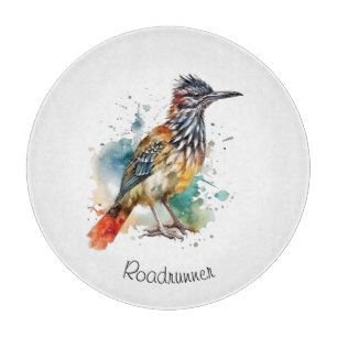 Wüstengeist, Roadrunner in Wasserfarbe, kundenspez Schneidebrett