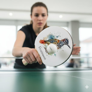 Wüstengeist, Roadrunner in Wasserfarbe, kundenspez Tischtennis Schläger