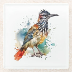 Wüstengeist, Wegekuckuck in Aquarell  Glasuntersetzer