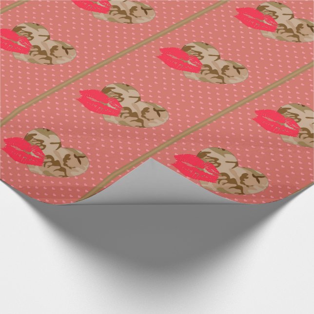 Wüstengesund-Camouflage verneigt Valentine Wrappin Geschenkpapier (Ecke)