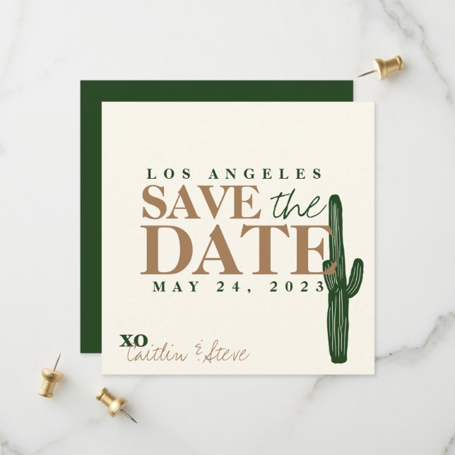 Wüstenhochzeitsthema Save The Date (Vorderseite/Rückseite Beispiel)