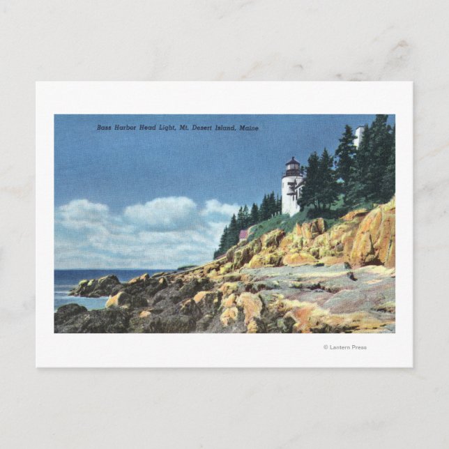 Wüsteninsel, Bass Harbour Head Lighthouse Postkarte (Vorderseite)