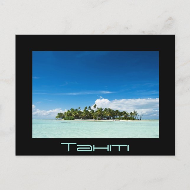 Wüsteninsel im pazifischen schwarzen Tahiti-Postka Postkarte (Vorderseite)