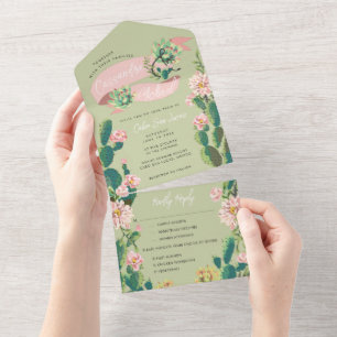 Wüstenkaktus Bloom All in One Wedite Einladung