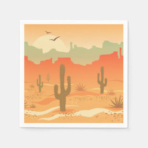 Wüstenkaktus Landschaftsdesignpapier Napkins Serviette