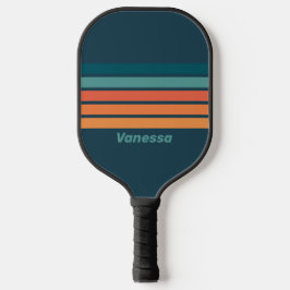 Wüstenkaktus Sonnenaufgang durch Striping mit Name Pickleball Schläger