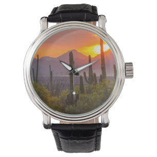 Wüstenkaktus Sonnenuntergang, Arizona Armbanduhr